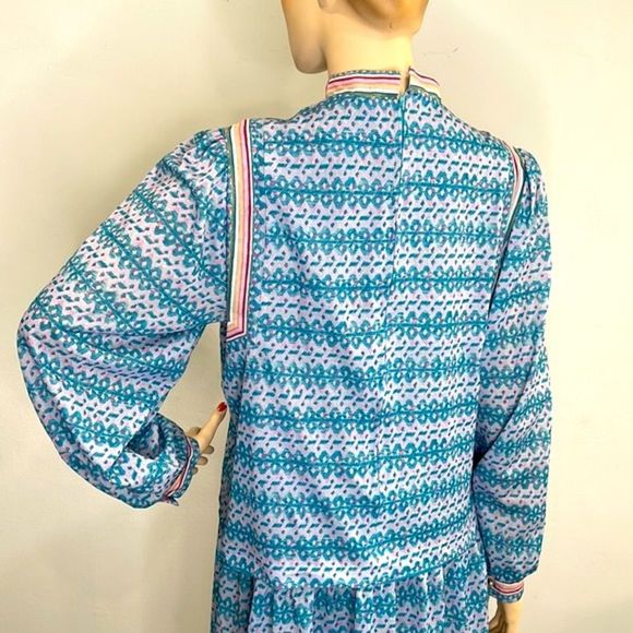 Vintage Abstract Floral 70s Femme Dress - Picture 7 of 16